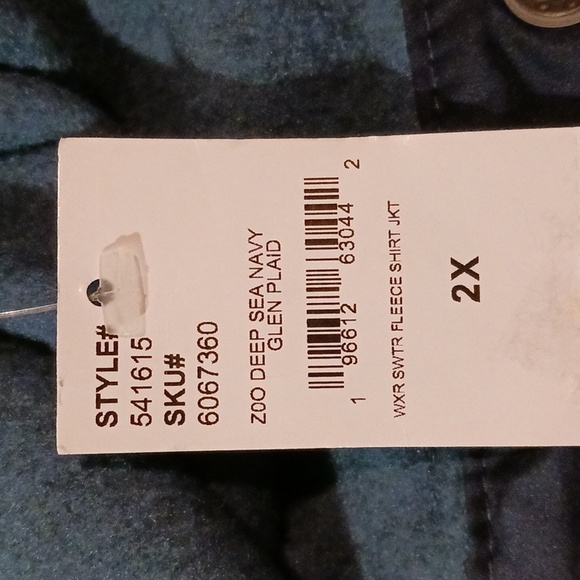 Land's End size 2X women's fleece shacket in a Glen Plaid deep sea navy … - Picture 17 of 17